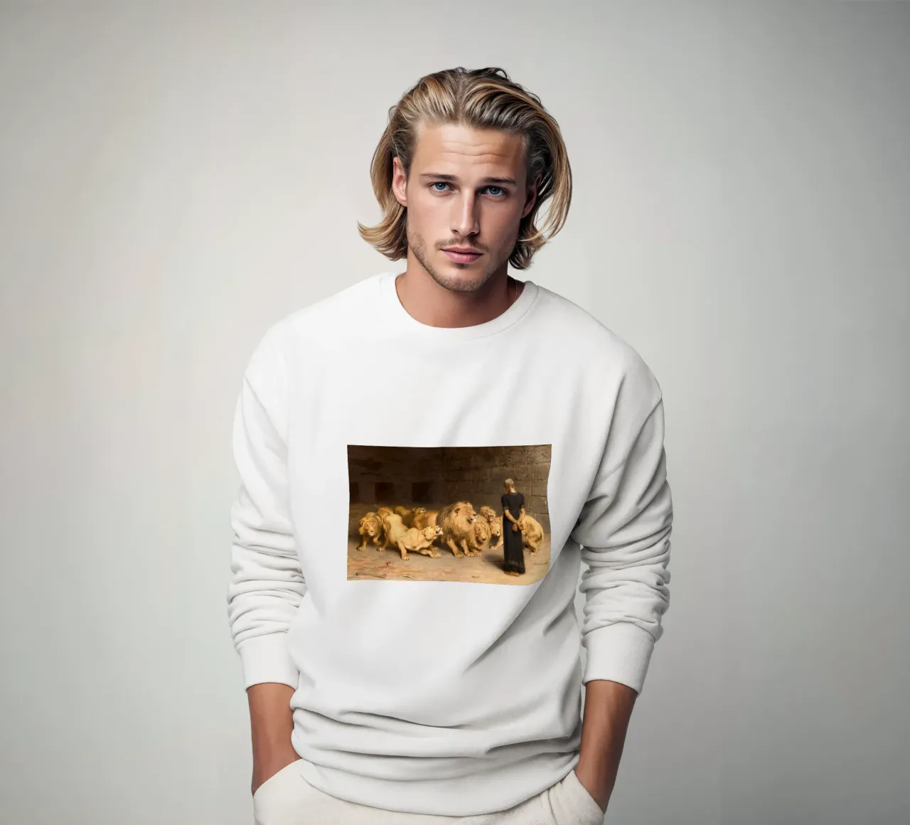 Briton Riviere - Daniel in de leeuwenkuil sweatshirt van Timeless Artworks