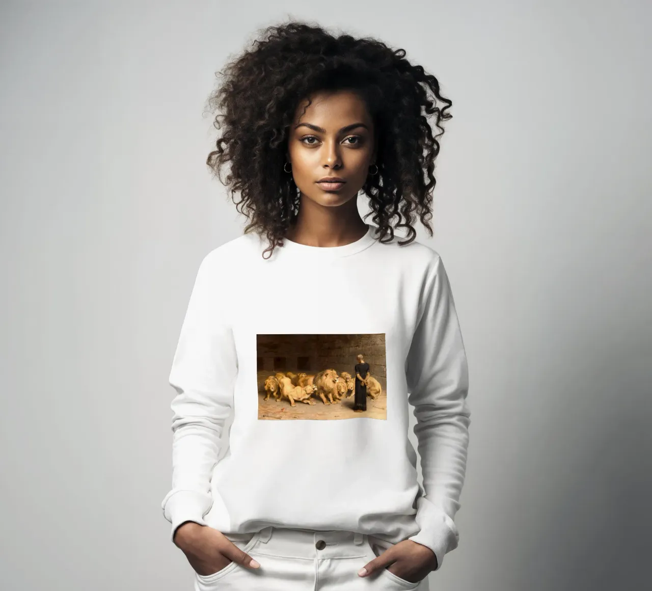 Briton Riviere - Daniel in de leeuwenkuil sweatshirt van Timeless Artworks