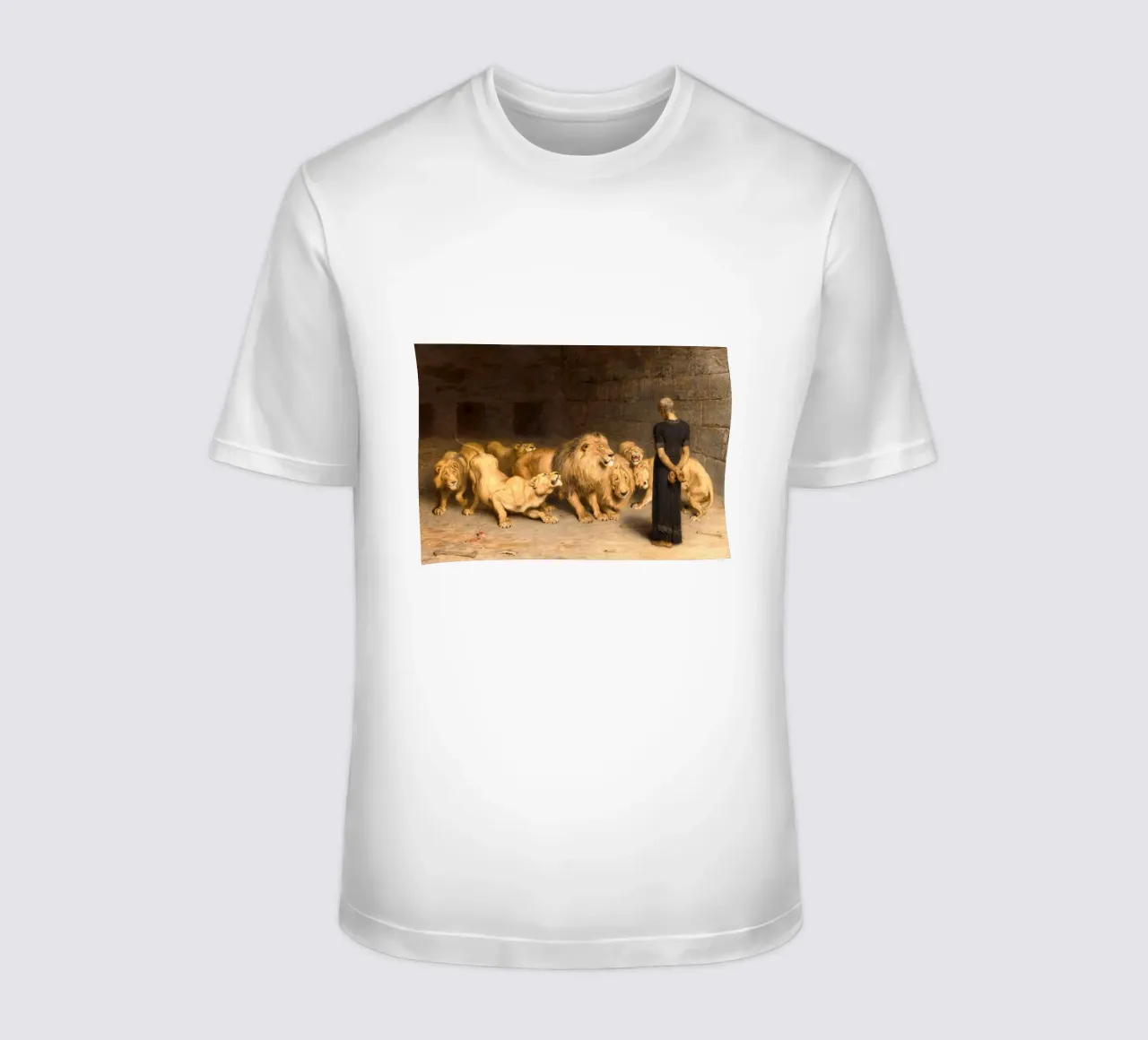 Briton Riviere - Daniel in de leeuwenkuil t-shirt van Timeless Artworks
