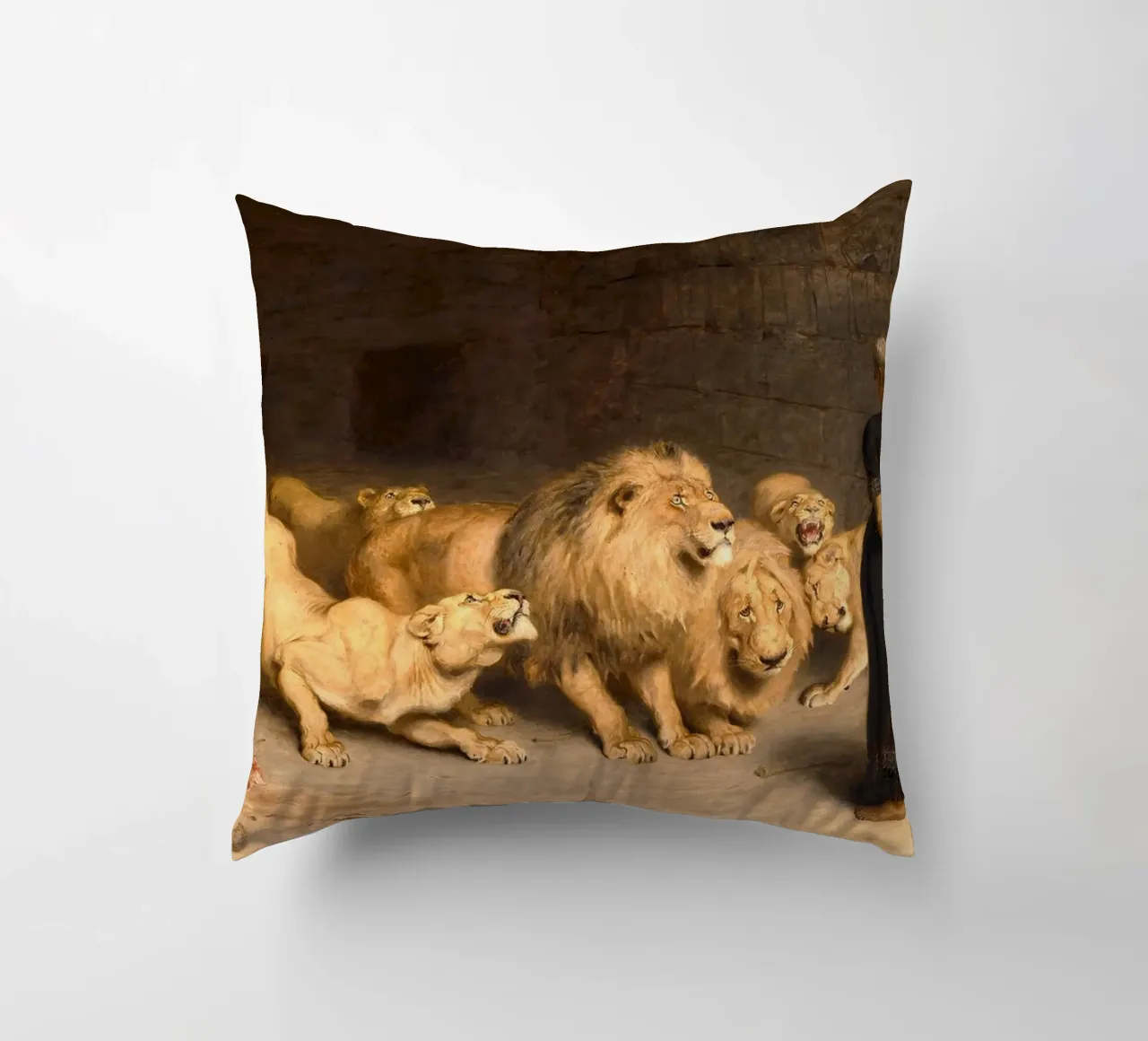 Briton Riviere - Daniel in de leeuwenkuil kussen van Timeless Artworks