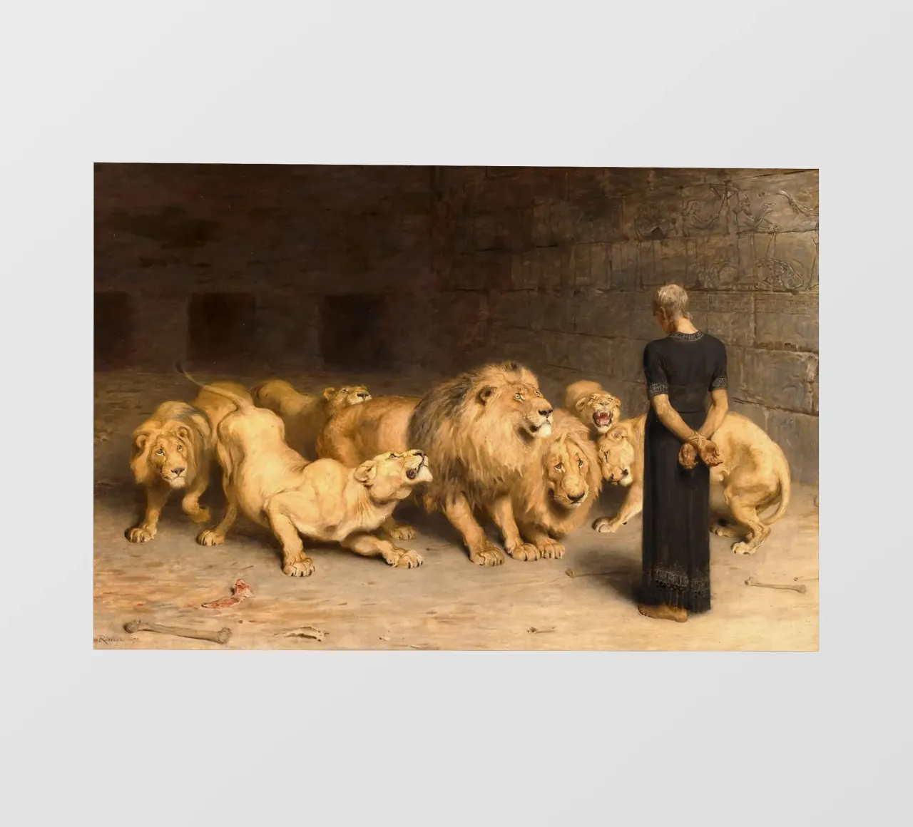 Briton Riviere - Daniel in de leeuwenkuil backlit folie van Timeless Artworks