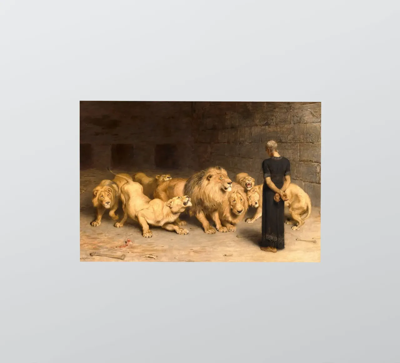 Briton Riviere - Daniel in de leeuwenkuil sticker van Timeless Artworks