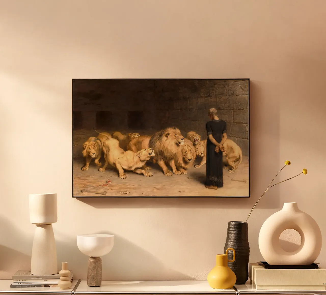 Briton Riviere - Daniel in de leeuwenkuil acryl van Timeless Artworks