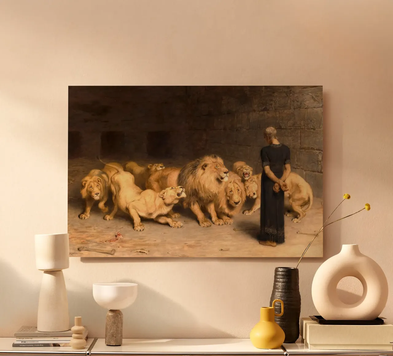 Briton Riviere - Daniel in de leeuwenkuil aluminium-dibond van Timeless Artworks