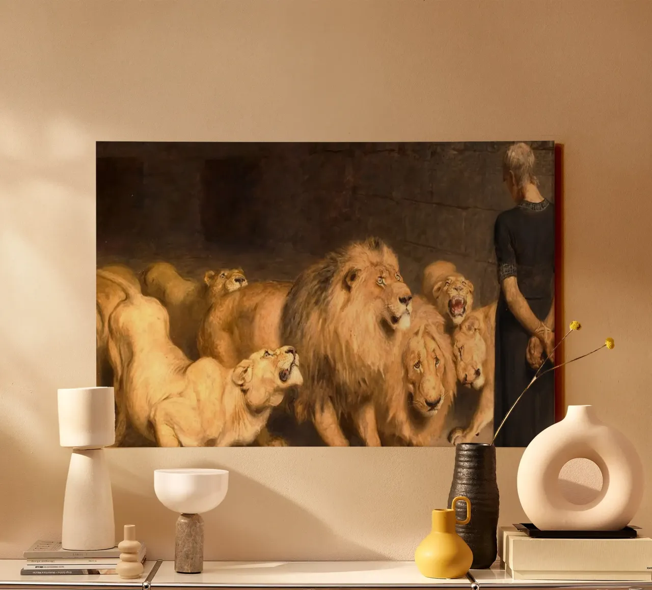 Briton Riviere - Daniel in de leeuwenkuil canvas van Timeless Artworks