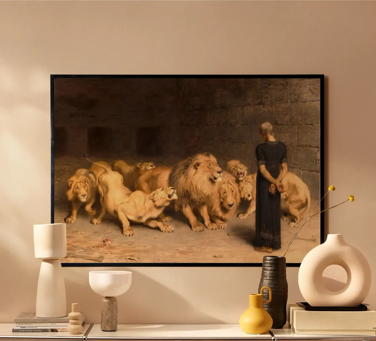 Briton Riviere - Daniel in de leeuwenkuil hahnemühle van Timeless Artworks