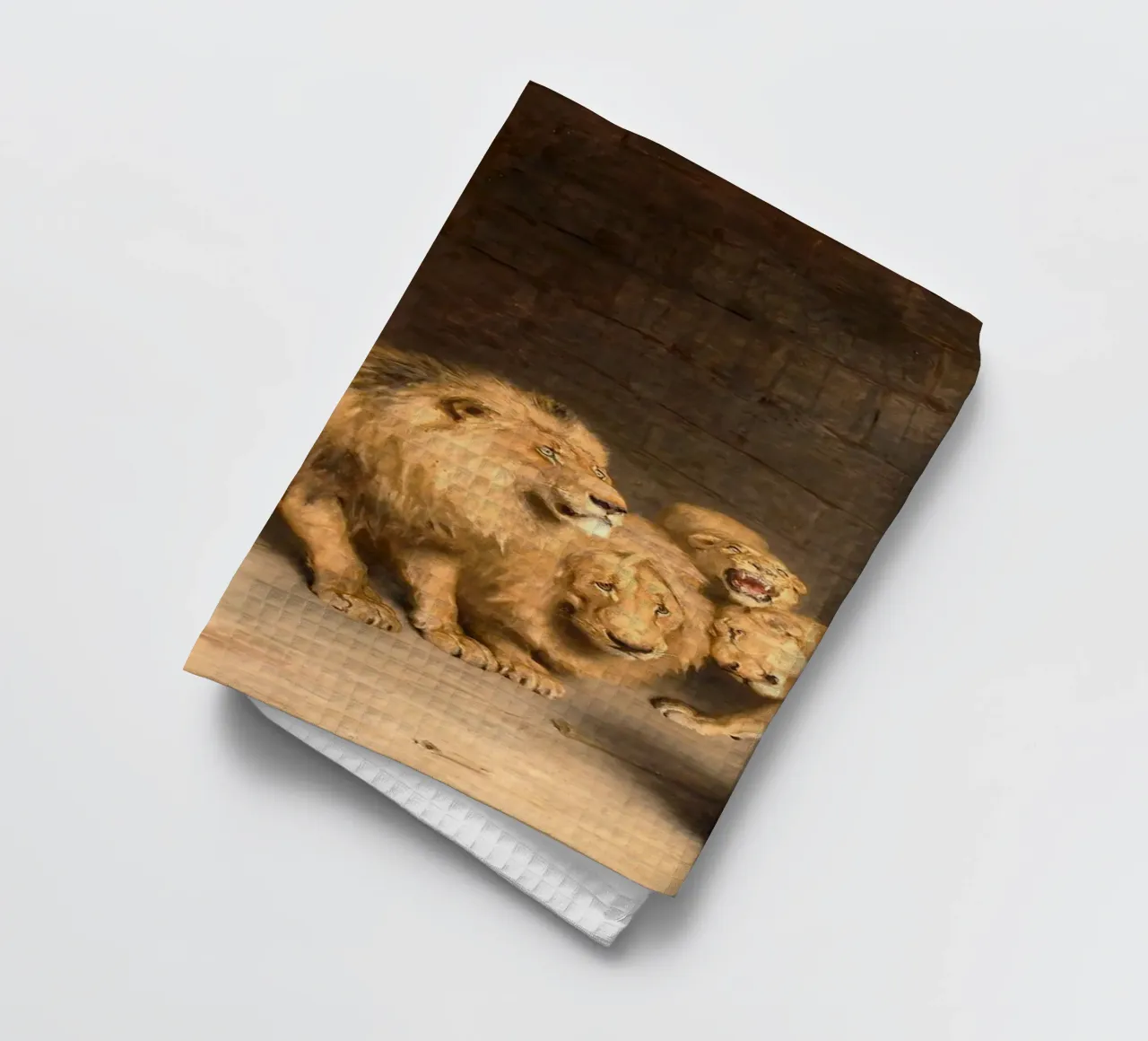 Briton Riviere - Daniel in de leeuwenkuil theedoek van Timeless Artworks