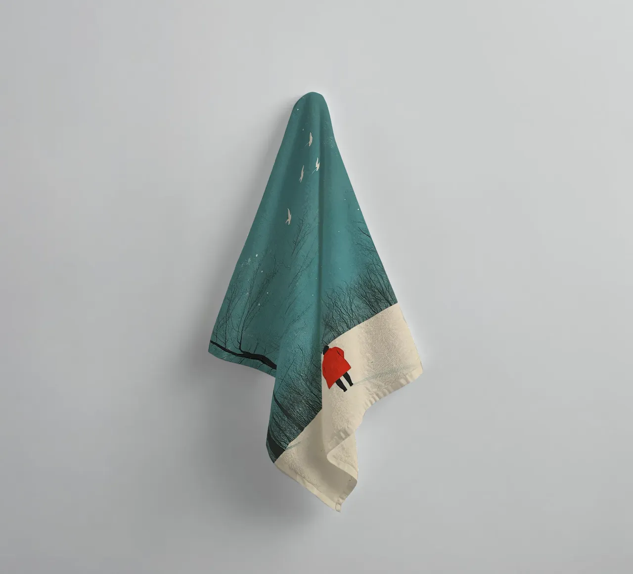 Cappotto rosso asciugamano da bagno da Nikis Art Studio