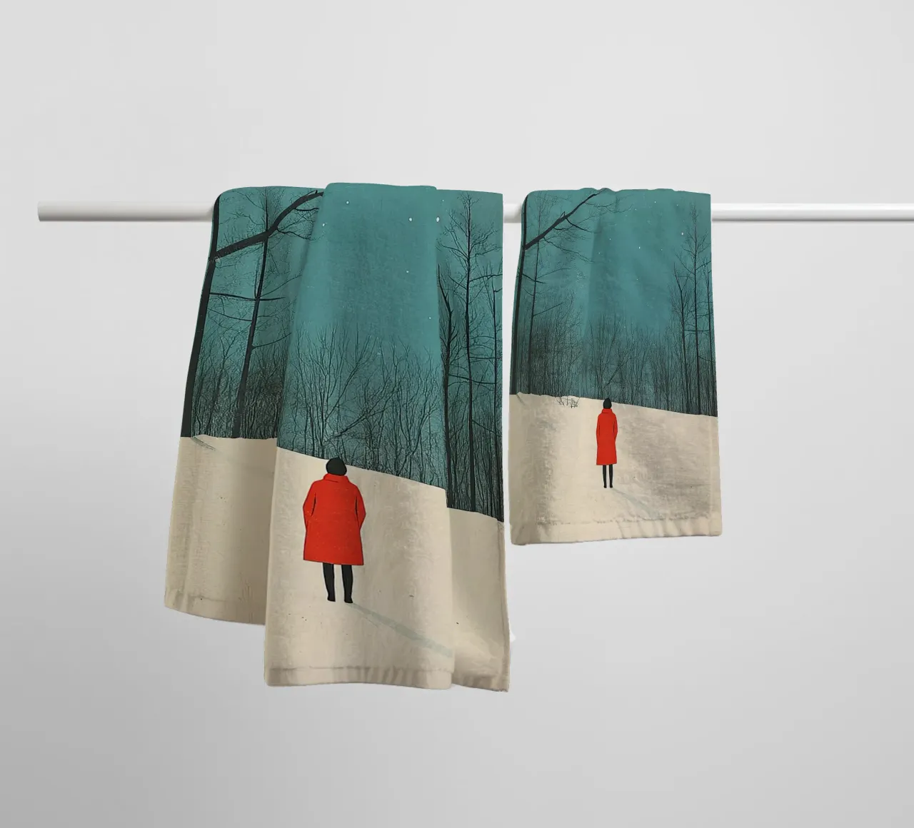 Cappotto rosso asciugamano da bagno da Nikis Art Studio