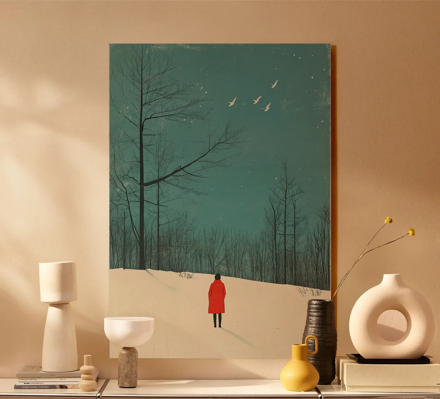 Rode jas acryl van Nikis Art Studio
