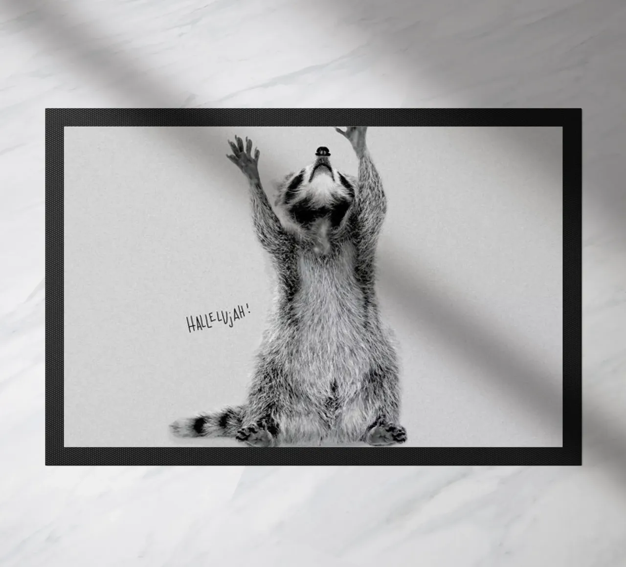 Racoon doormat by Doozal