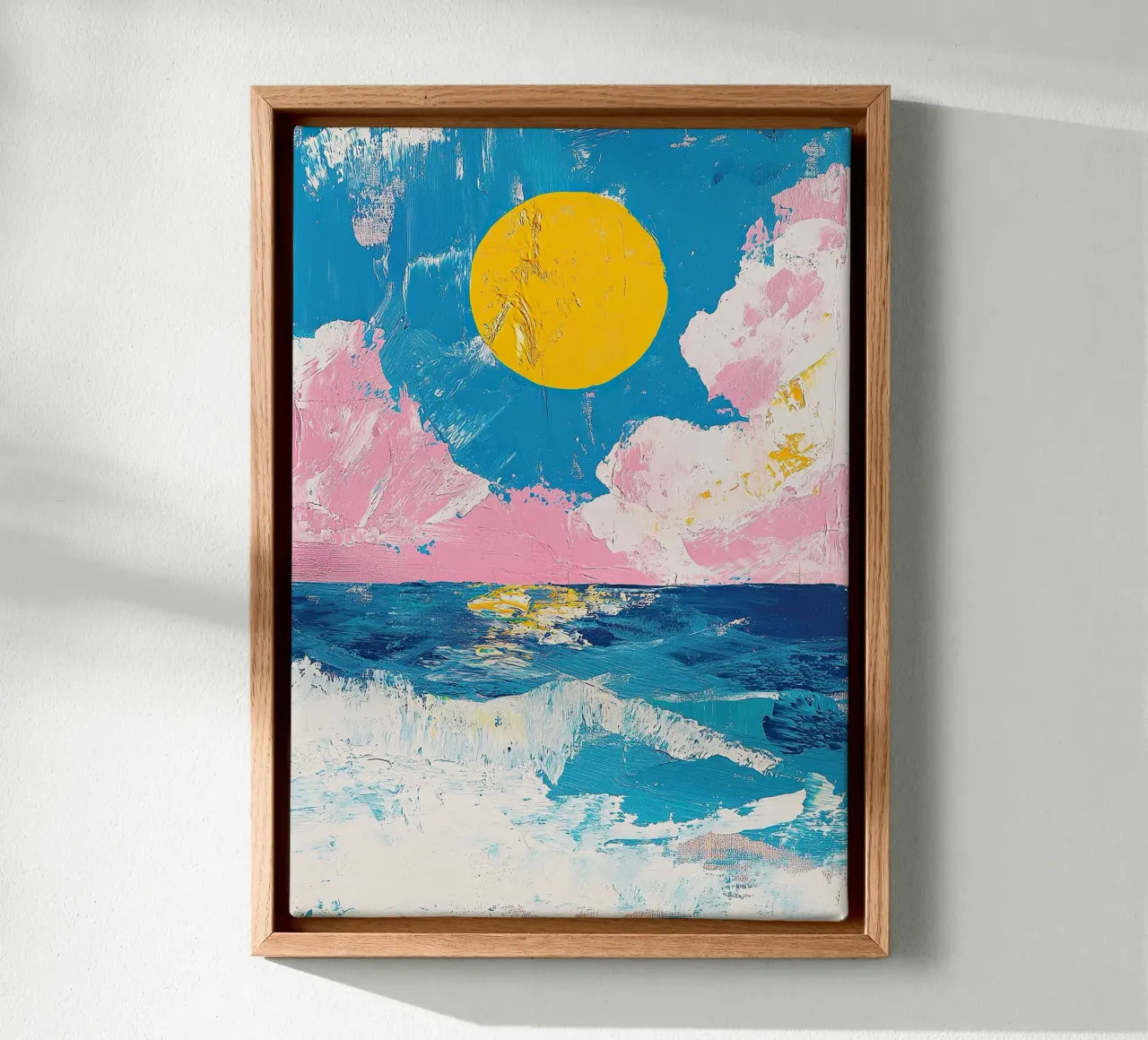 Zee Zon Golven canvas met Baklijst van Nikis Art Studio