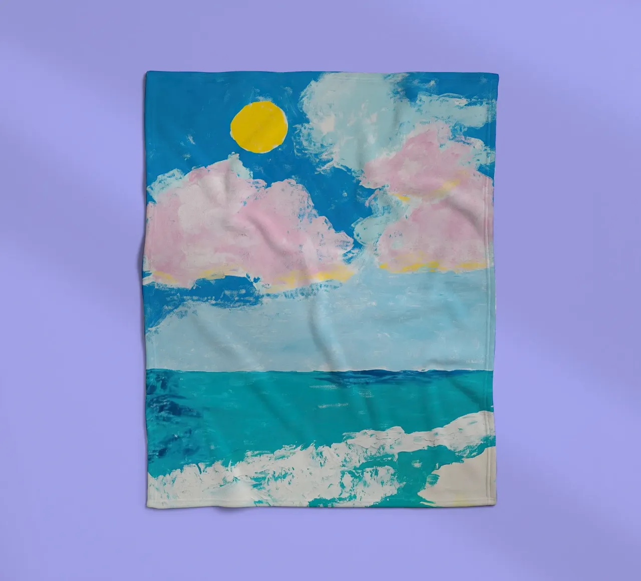Mare Sole Spiaggia Cielo coperta in pile da Nikis Art Studio