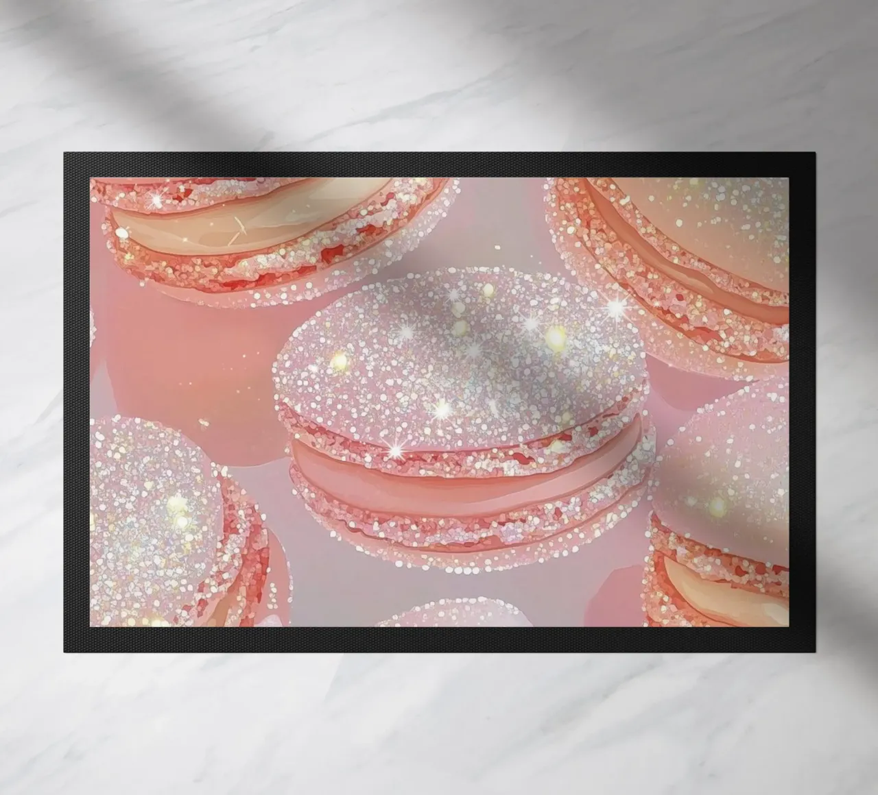 Macarons rosa scintillanti zerbino da Melloi Art Print
