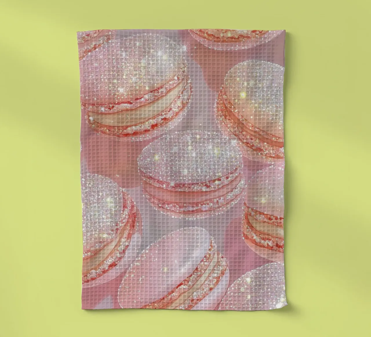 Macarons roses pétillants torchon de Melloi Art Print