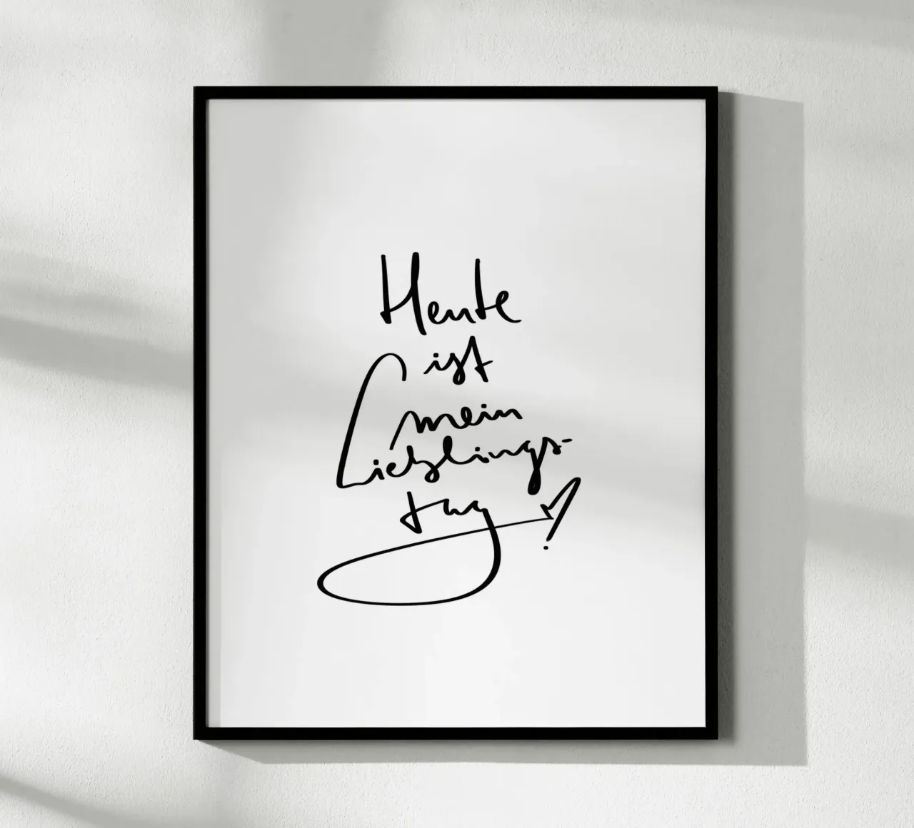 Heute ist mein Lieblingstag poster con telaio in legno da LIMITED EDITION LETTERS