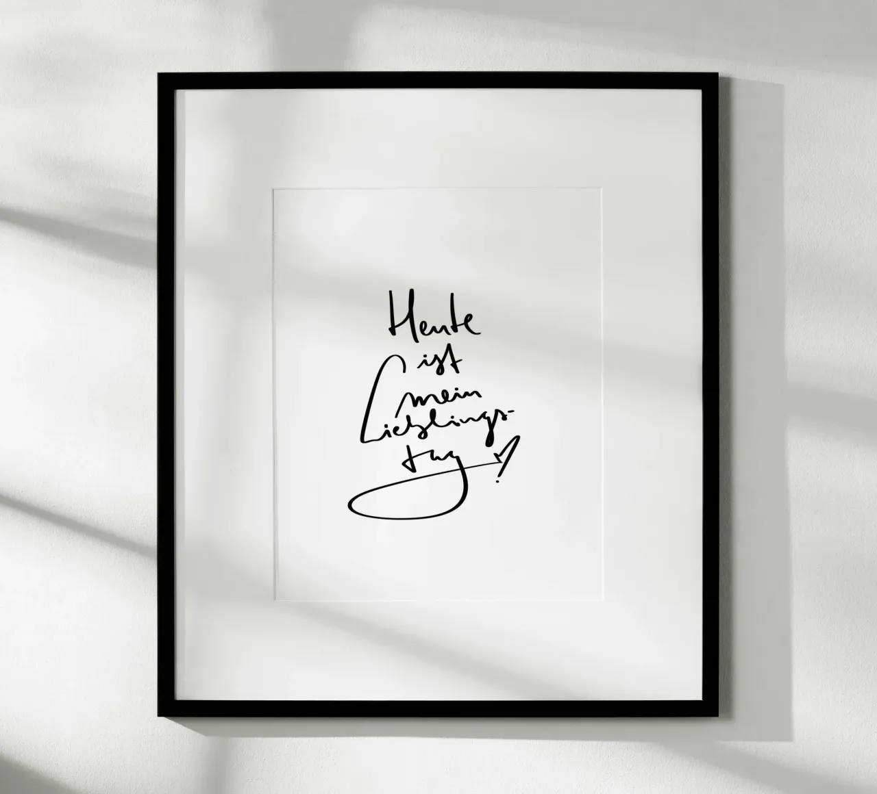 Heute ist mein Lieblingstag poster con telaio in legno da LIMITED EDITION LETTERS