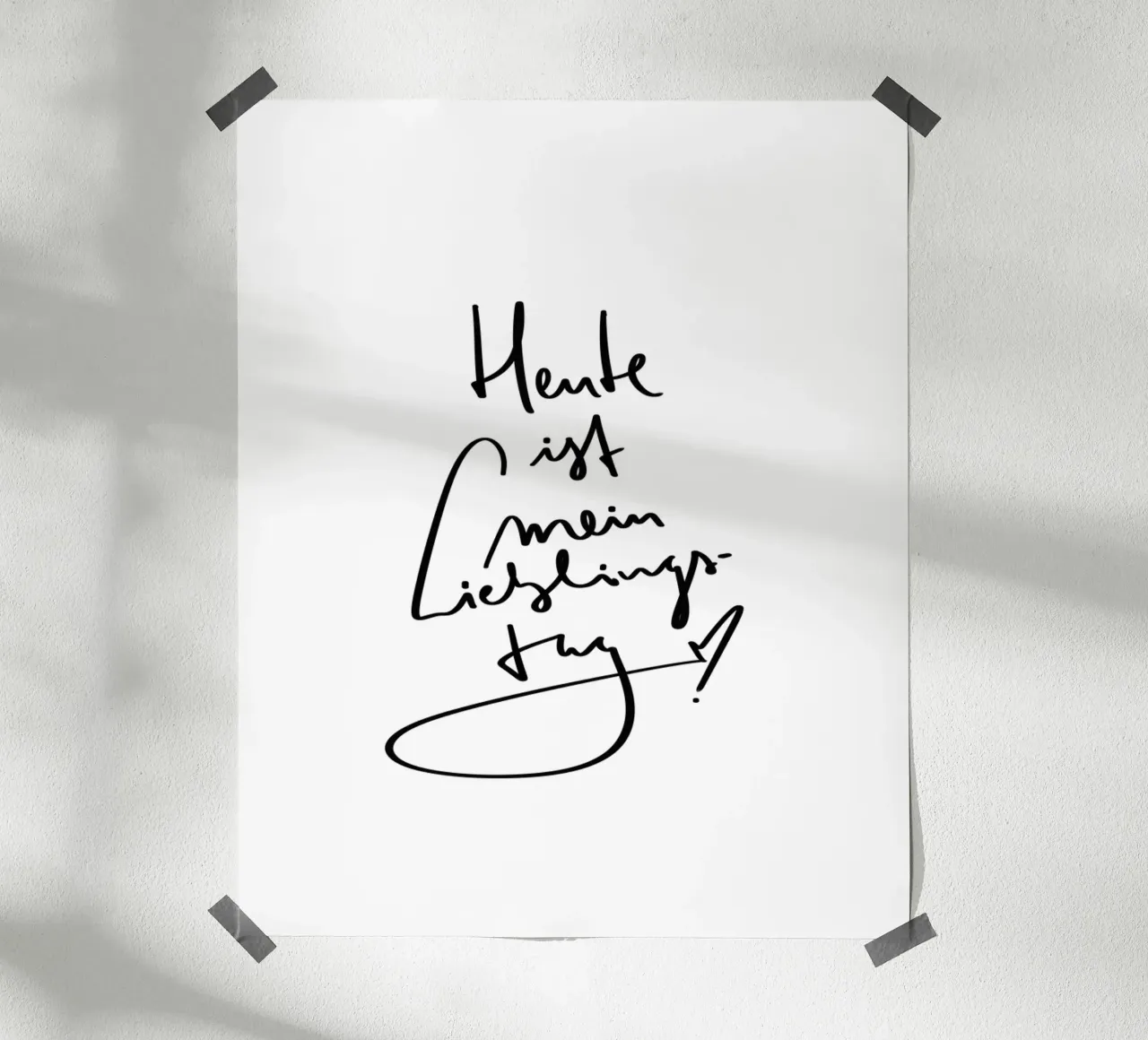 Heute ist mein Lieblingstag poster con telaio in legno da LIMITED EDITION LETTERS