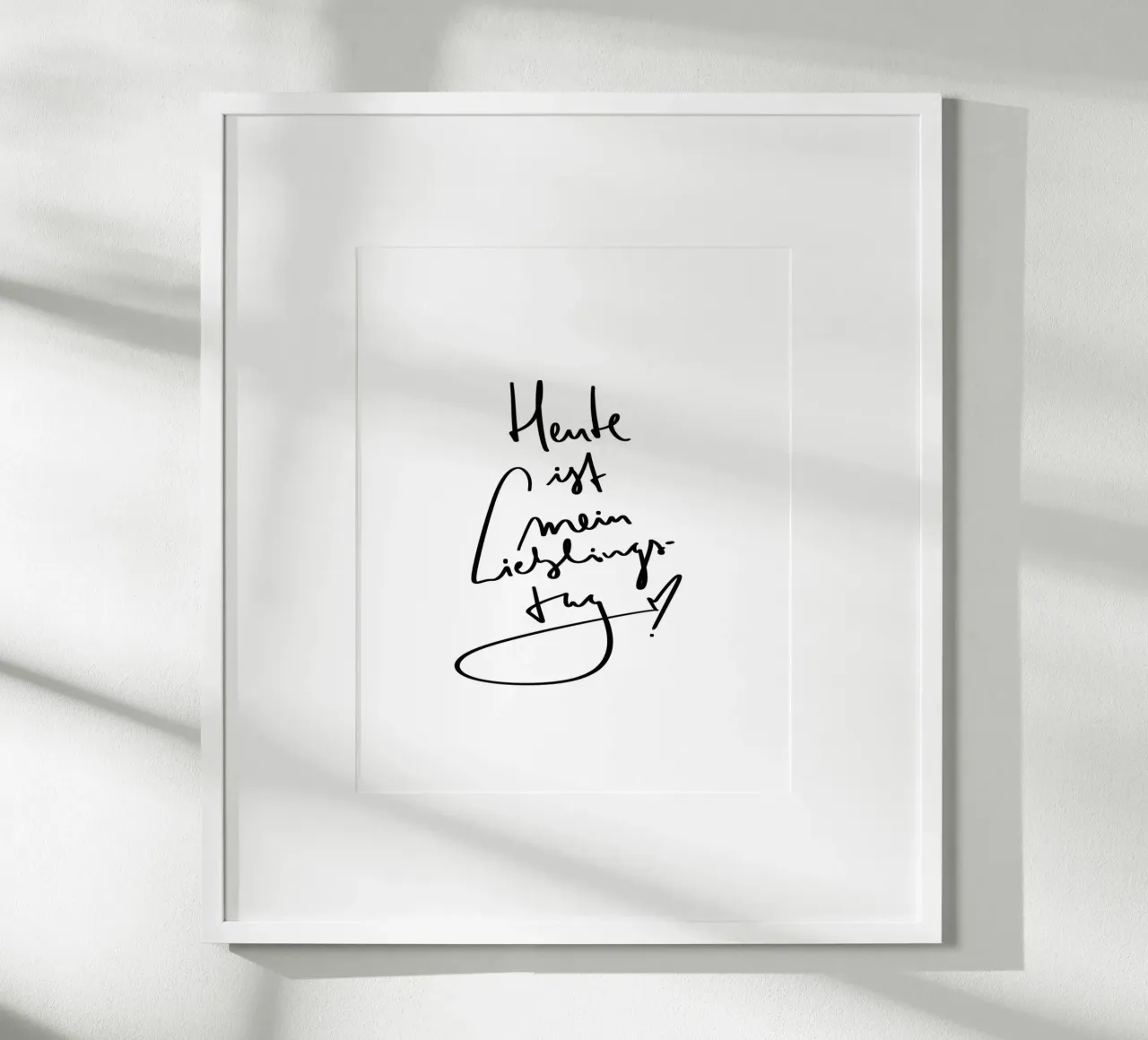 Heute ist mein Lieblingstag poster con telaio in legno da LIMITED EDITION LETTERS