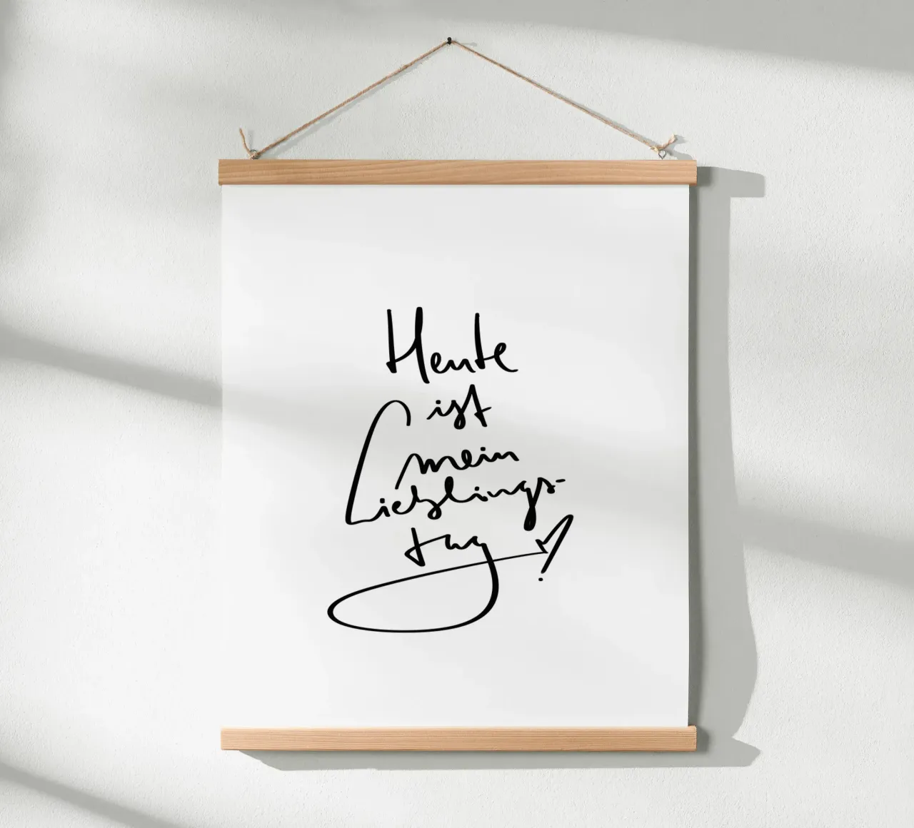 Heute ist mein Lieblingstag poster con telaio in legno da LIMITED EDITION LETTERS