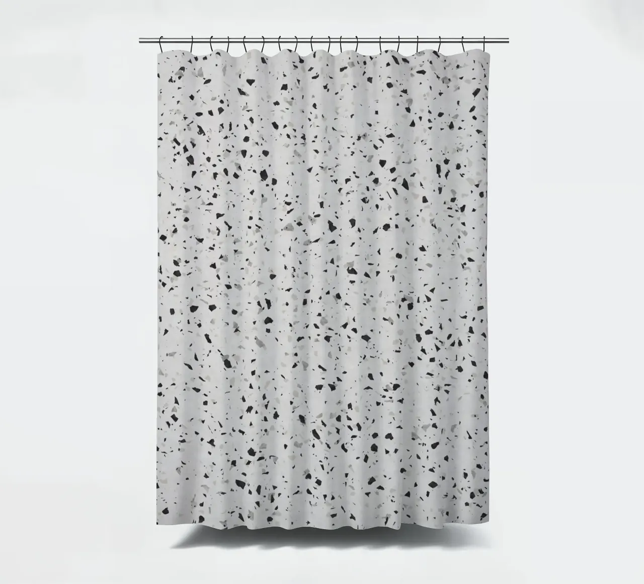Black and White Terrazzo shower curtain by amini54