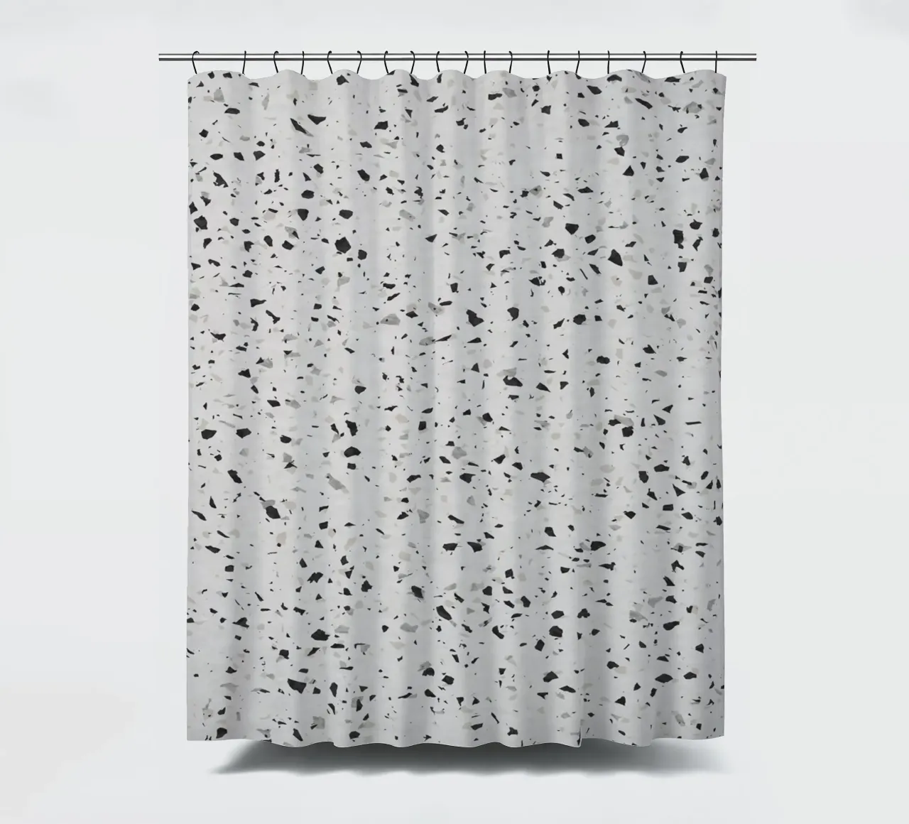 Black and White Terrazzo shower curtain by amini54