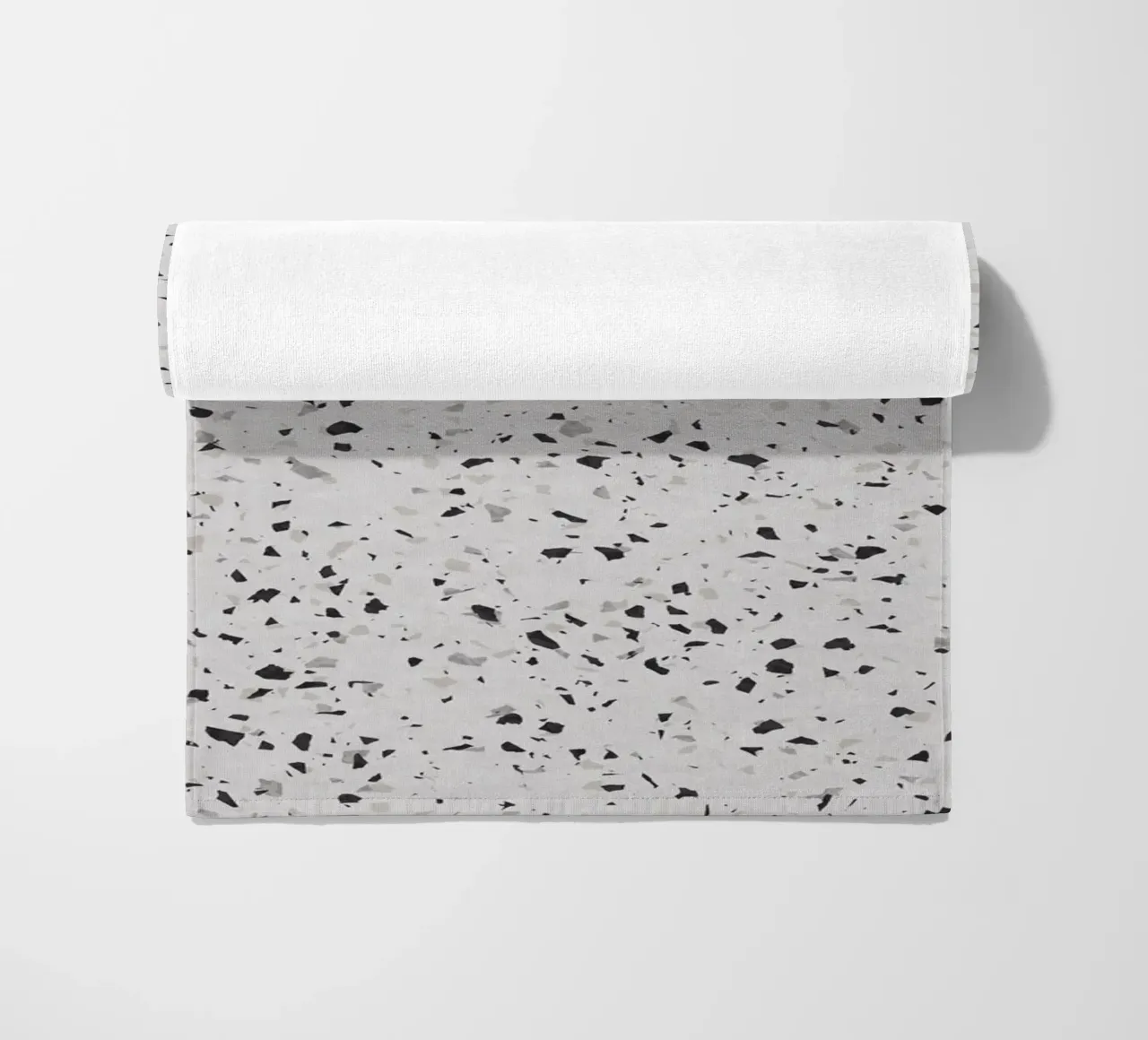 Terrazzo bianco e nero telo mare da amini54