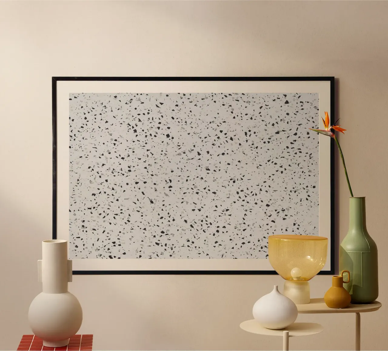 Terrazzo bianco e nero carta hahnemühle da amini54