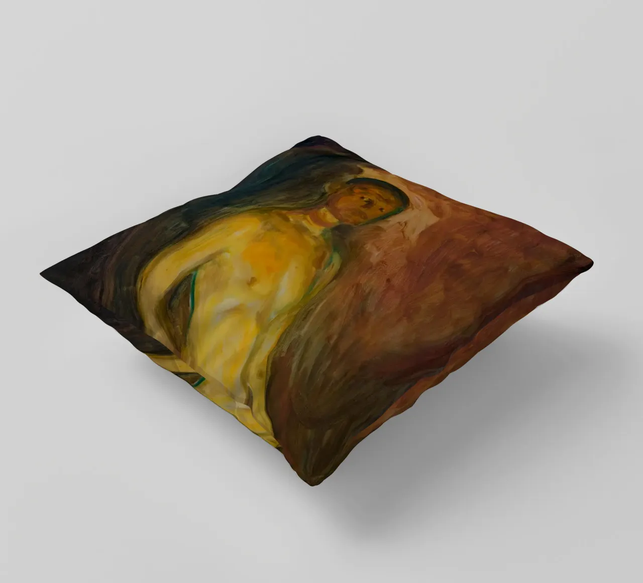 Edvard Munch - Self Portrait in Hell decorative cushion by Timeless Artworks