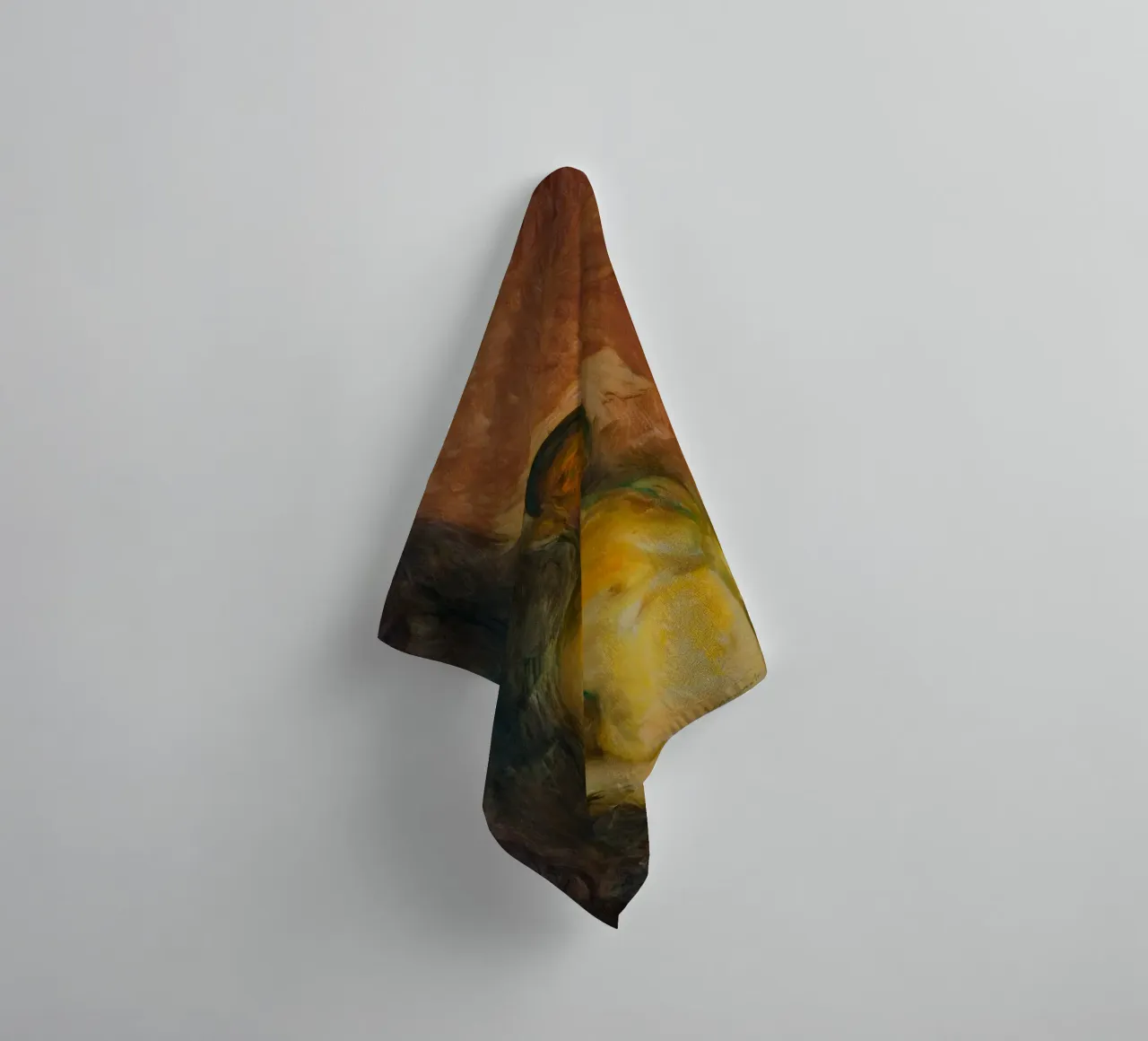 Edvard Munch - Self Portrait in Hell towel by Timeless Artworks