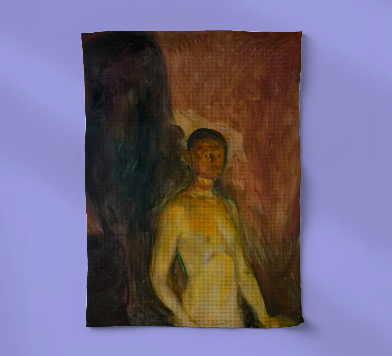 Edvard Munch - Autoportrait en enfer torchon de Timeless Artworks