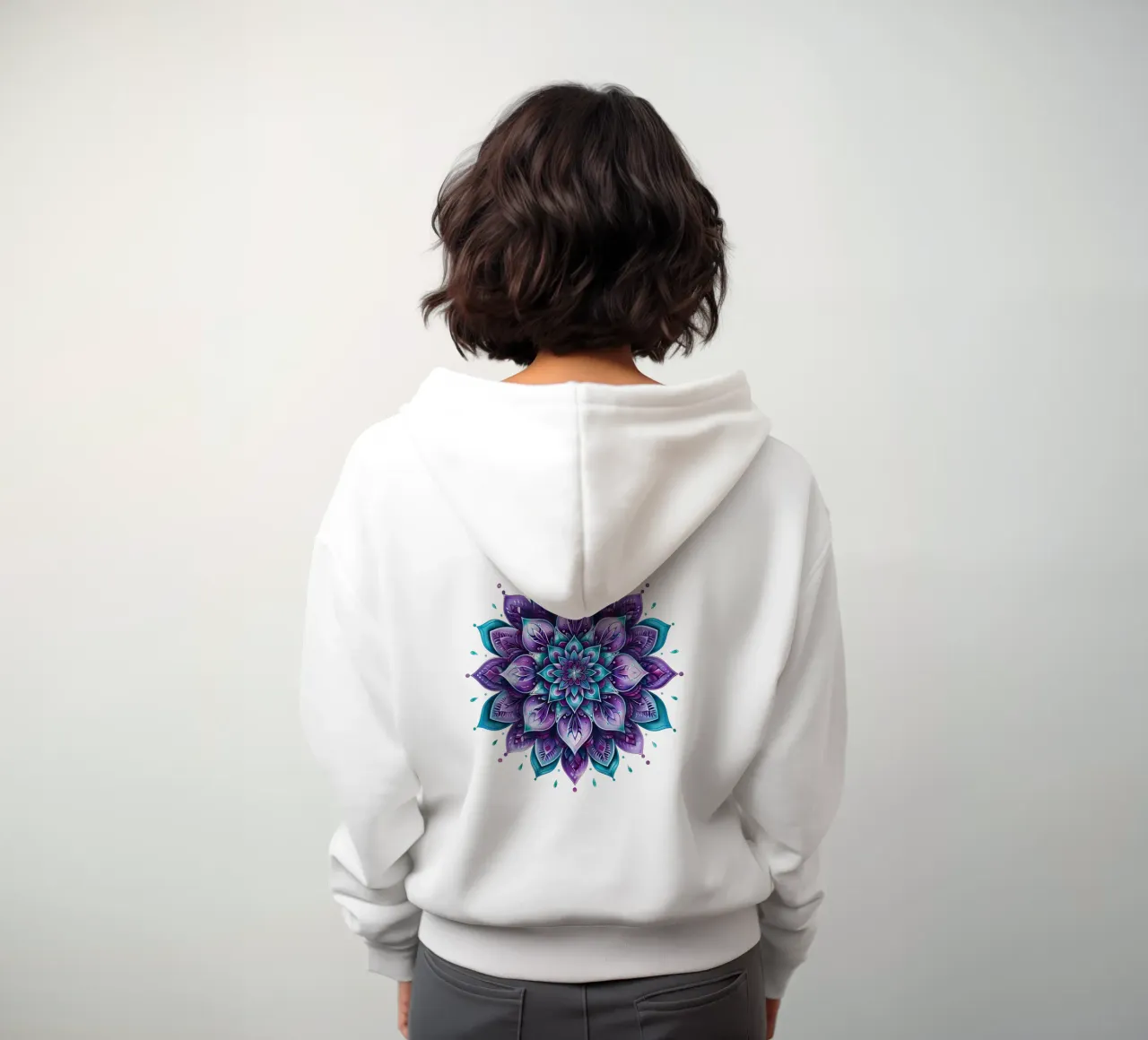 Mandala viola felpa con cappuccio da Spiritual Touch