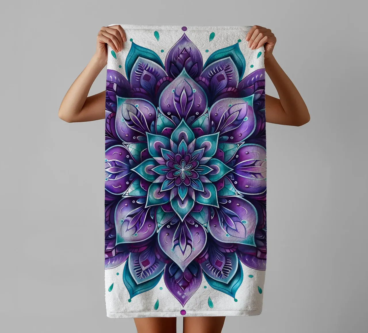 Mandala viola asciugamano da bagno da Spiritual Touch