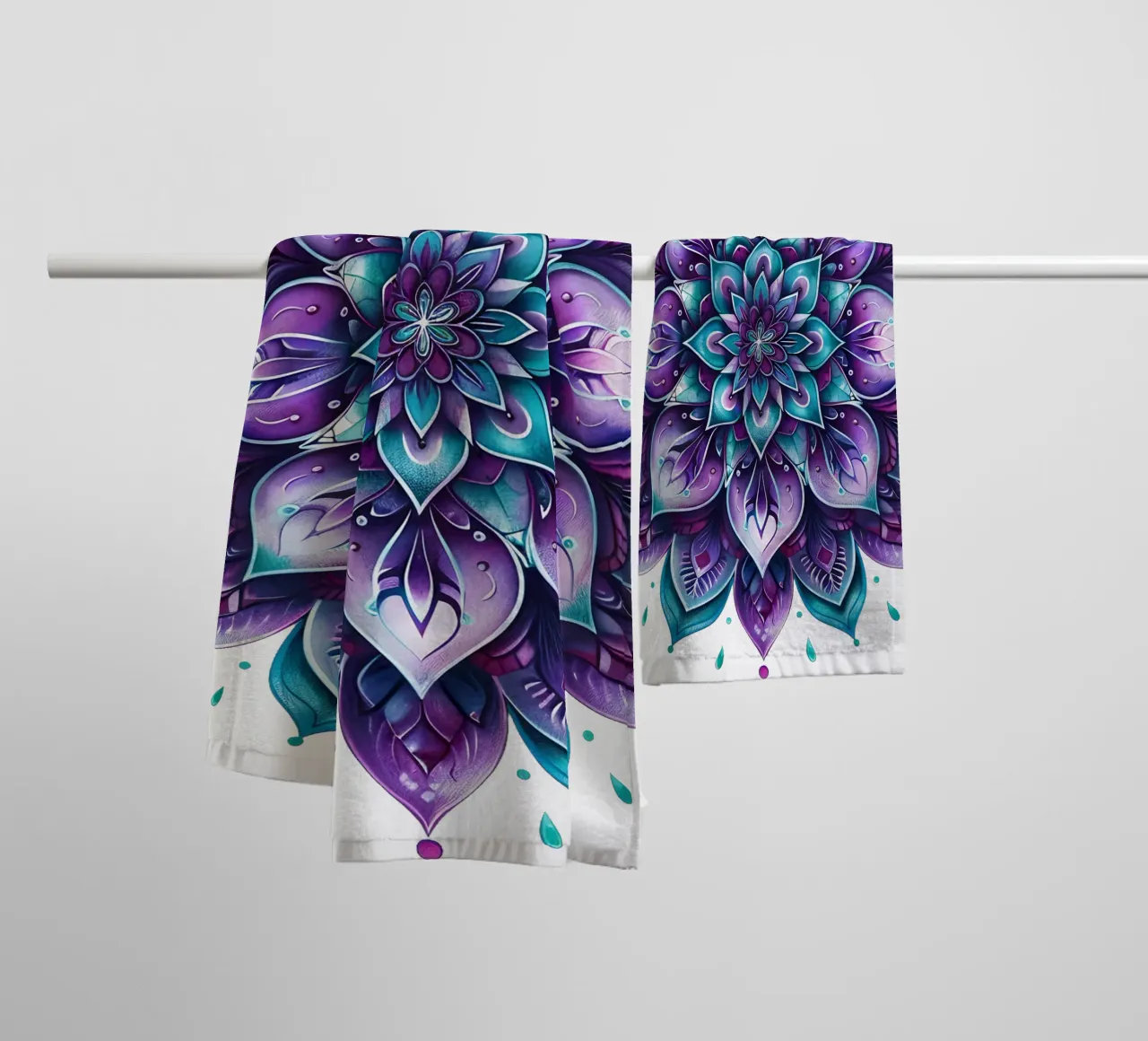 Mandala viola asciugamano da bagno da Spiritual Touch