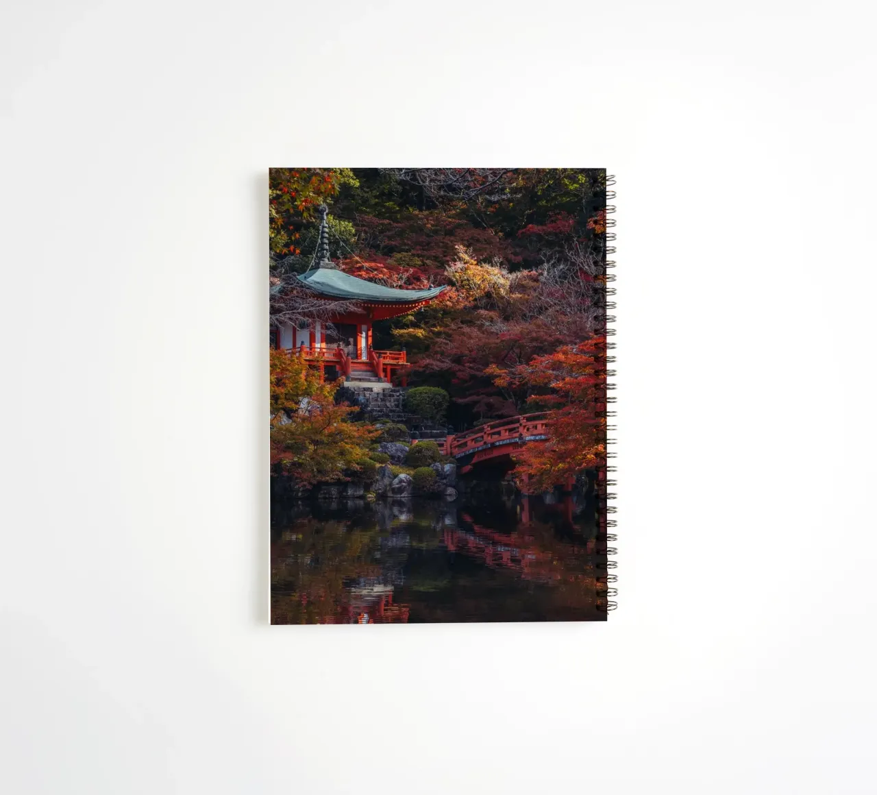 Japanese Temple Pond in Kyoto, Japan spiral notebook by Marcel Bisig