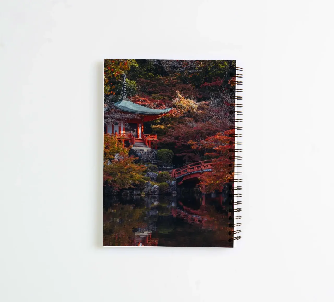 Japanese Temple Pond in Kyoto, Japan spiral notebook by Marcel Bisig