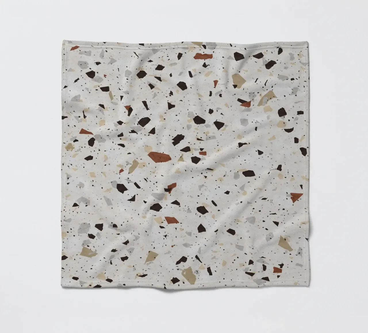 White and Beige Terrazzo fleece blanket by amini54