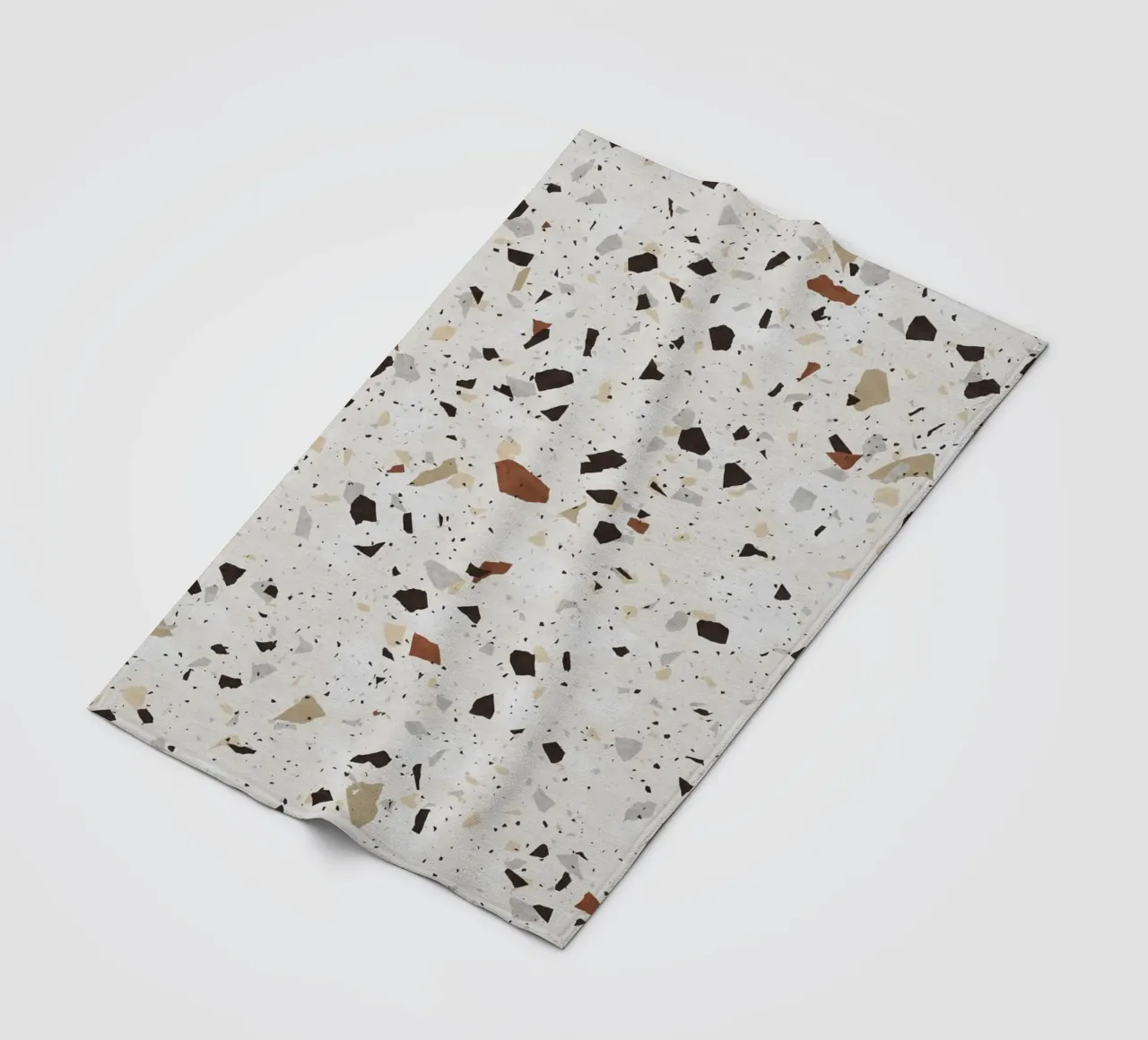 White and Beige Terrazzo fleece blanket by amini54