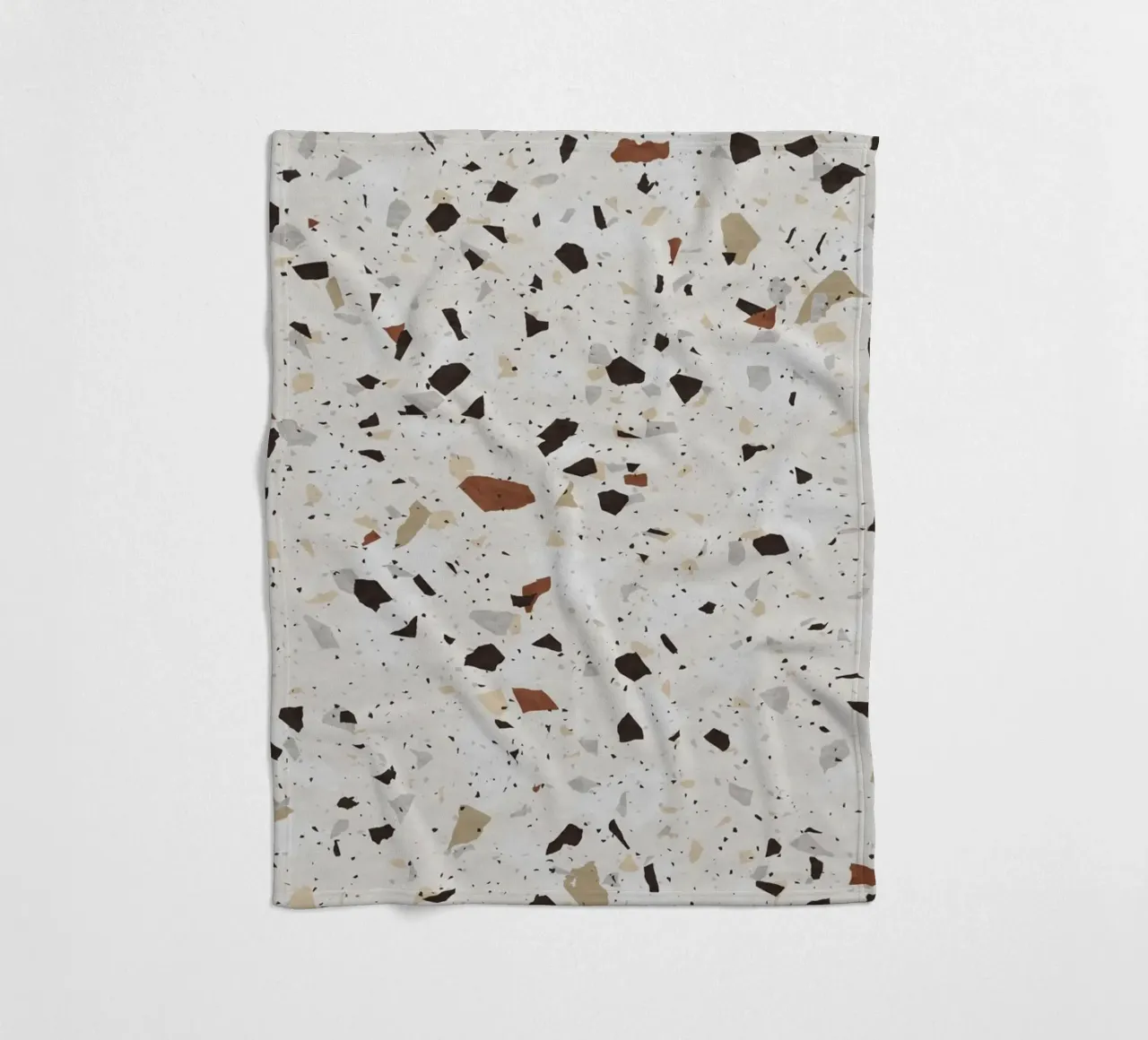 White and Beige Terrazzo fleece blanket by amini54