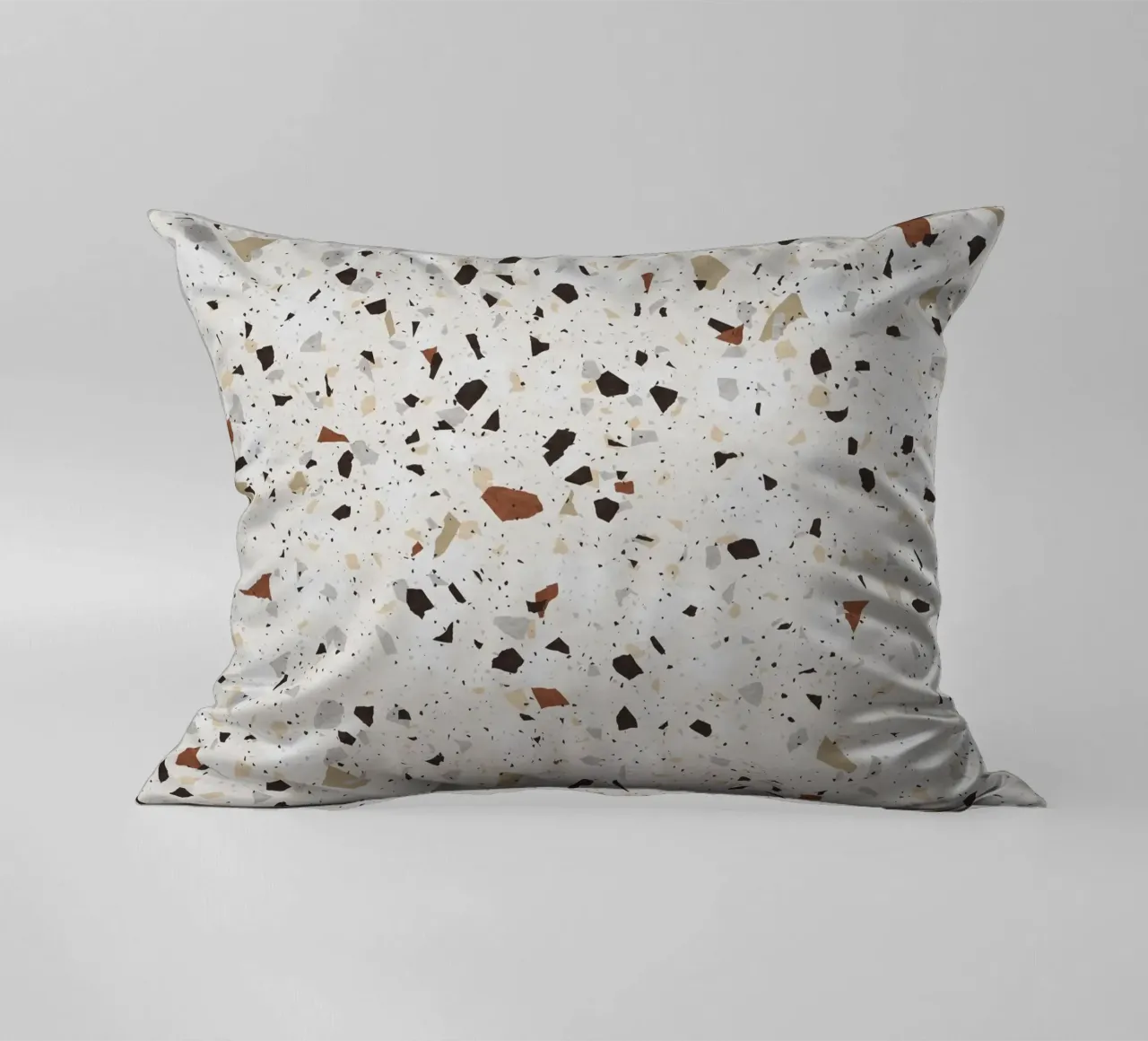 White and Beige Terrazzo decorative cushion by amini54