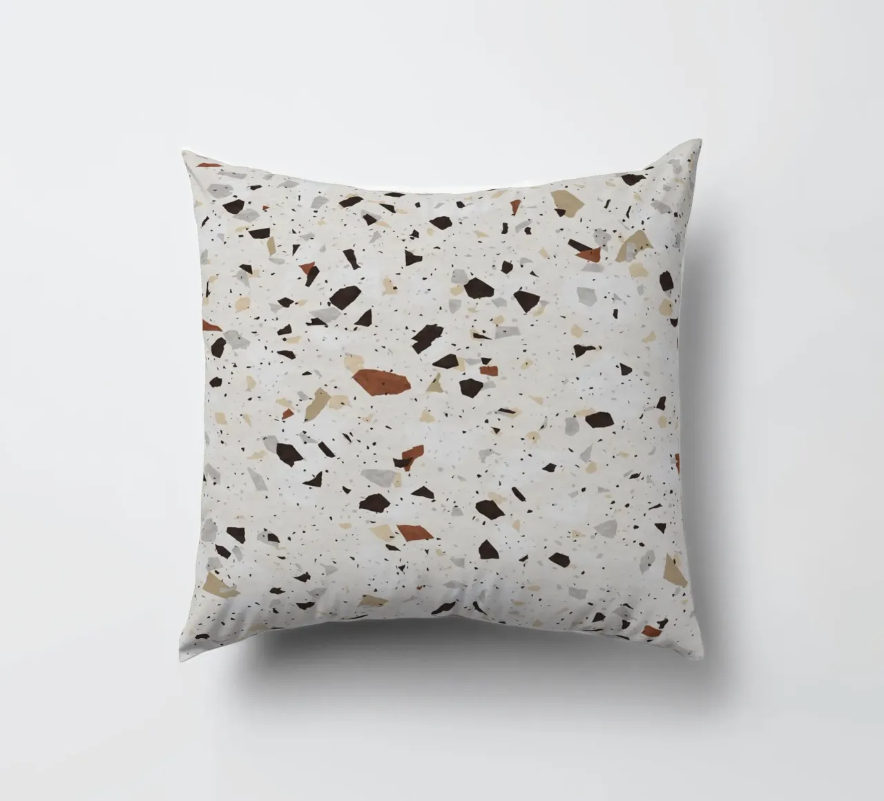 White and Beige Terrazzo decorative cushion by amini54