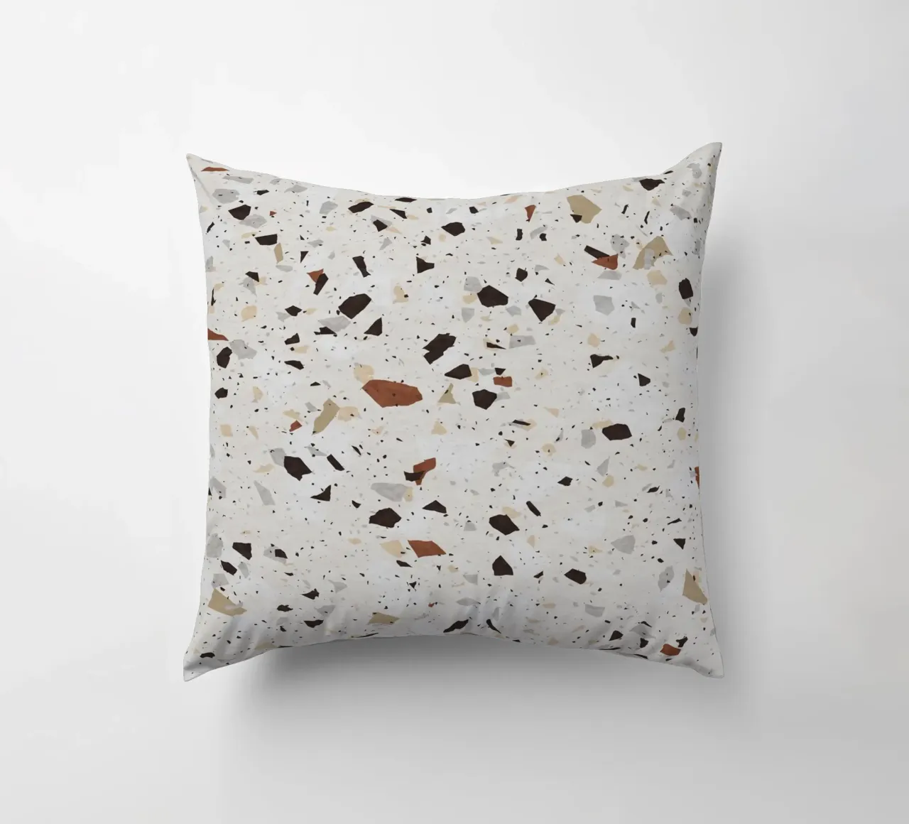 White and Beige Terrazzo decorative cushion by amini54