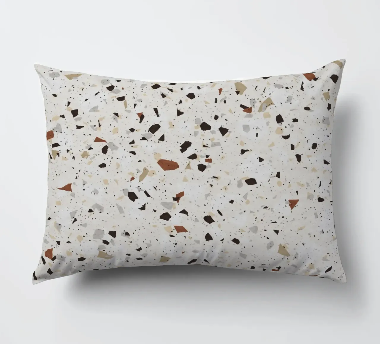 White and Beige Terrazzo decorative cushion by amini54