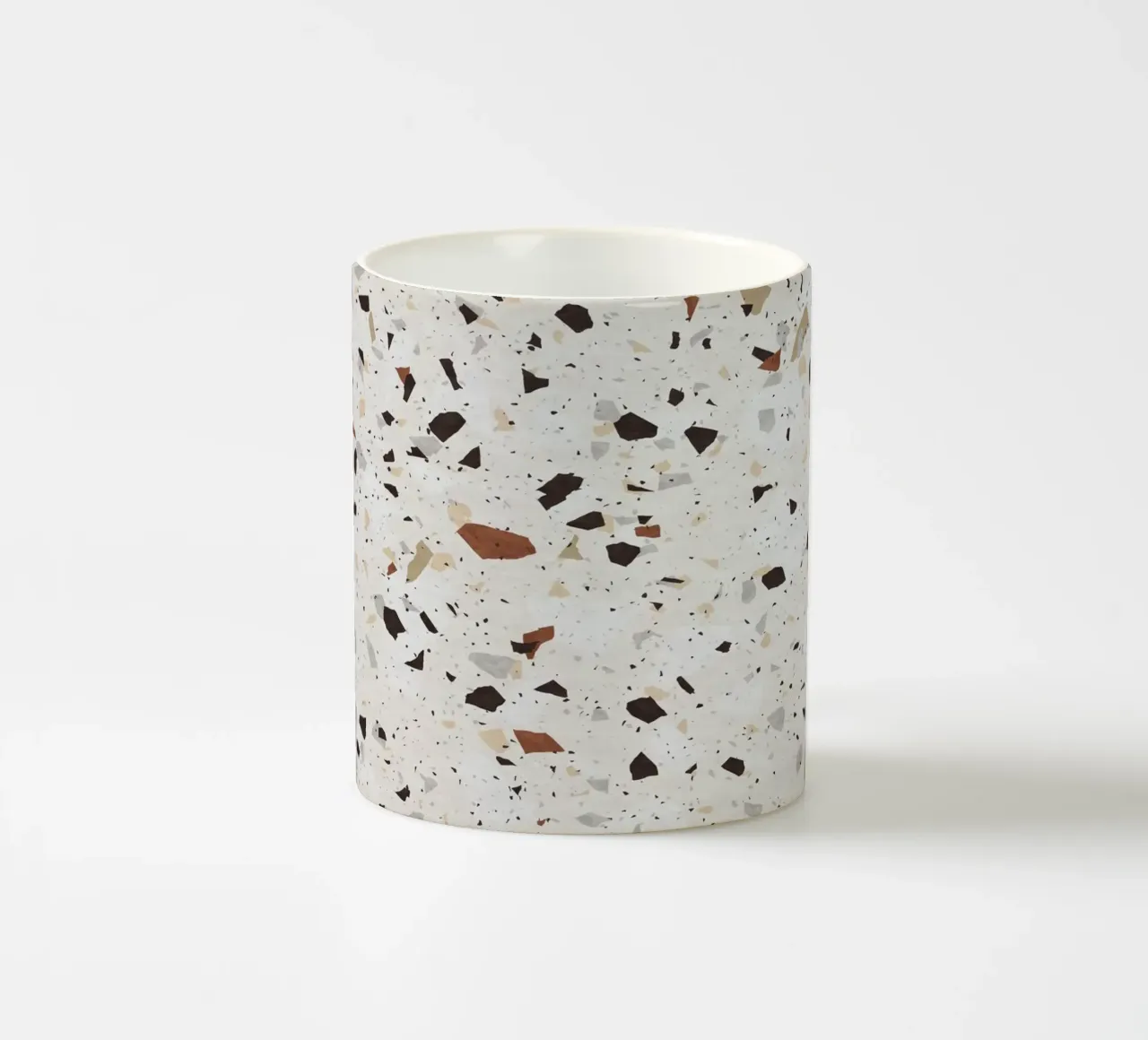 White and Beige Terrazzo ceramic mug by amini54