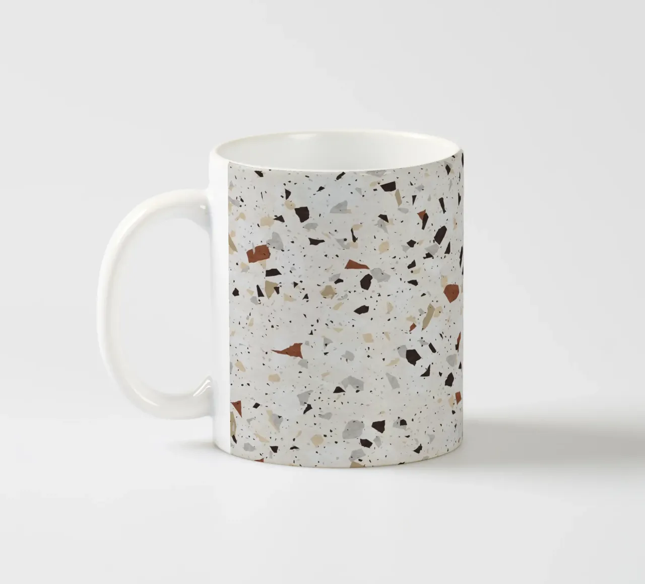 White and Beige Terrazzo ceramic mug by amini54