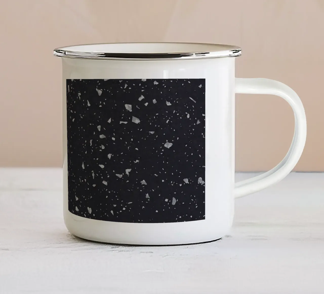 Black Terrazzo tazza in smalto da amini54