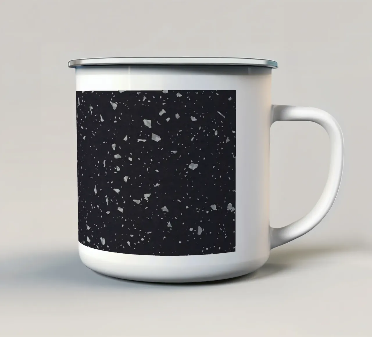 Black Terrazzo tazza in smalto da amini54