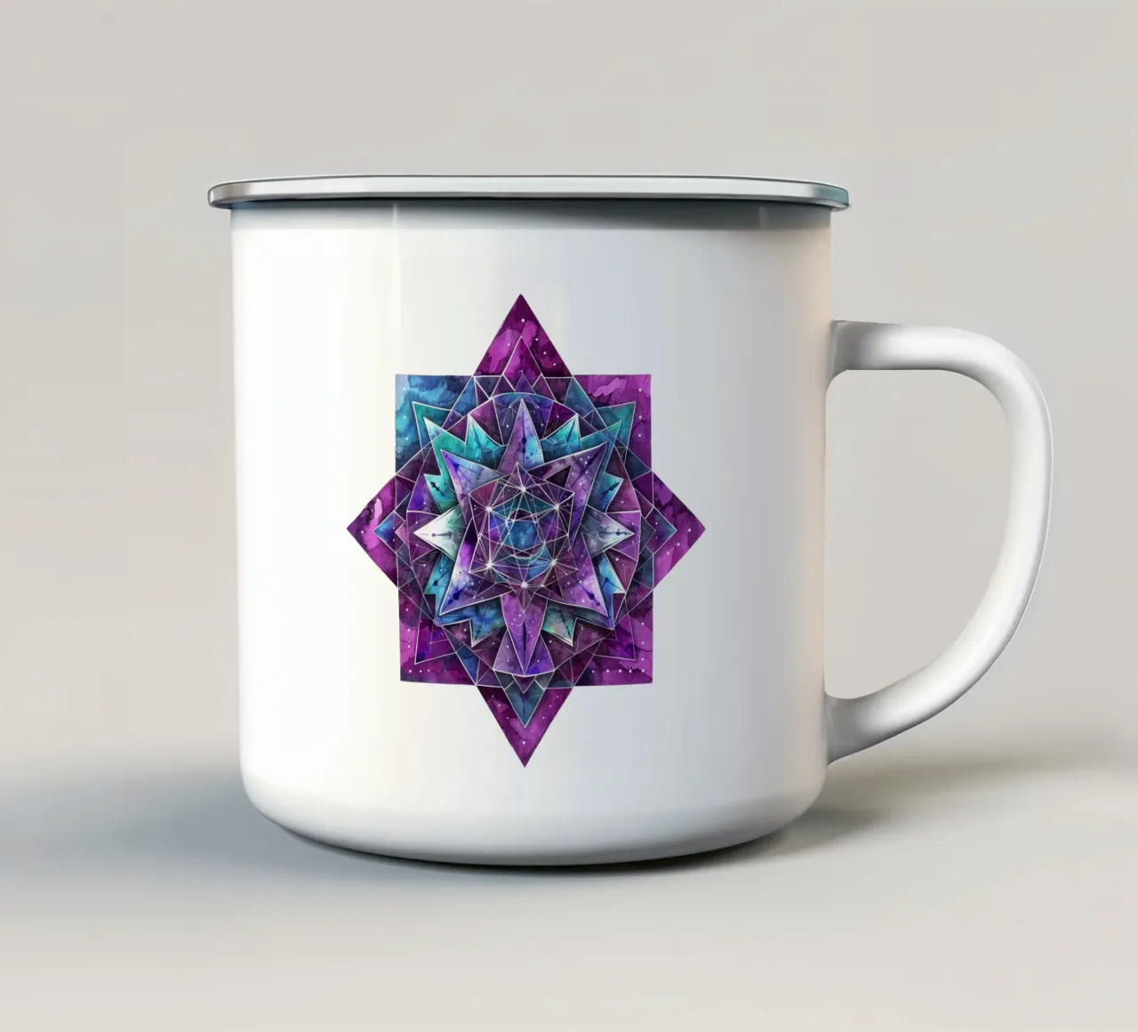 Mandala viola tazza in smalto da Spiritual Touch