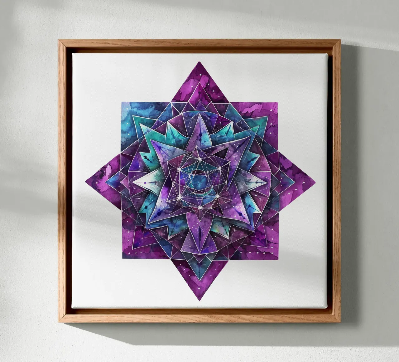 Mandala viola tela con Cornice a cassetta da Spiritual Touch