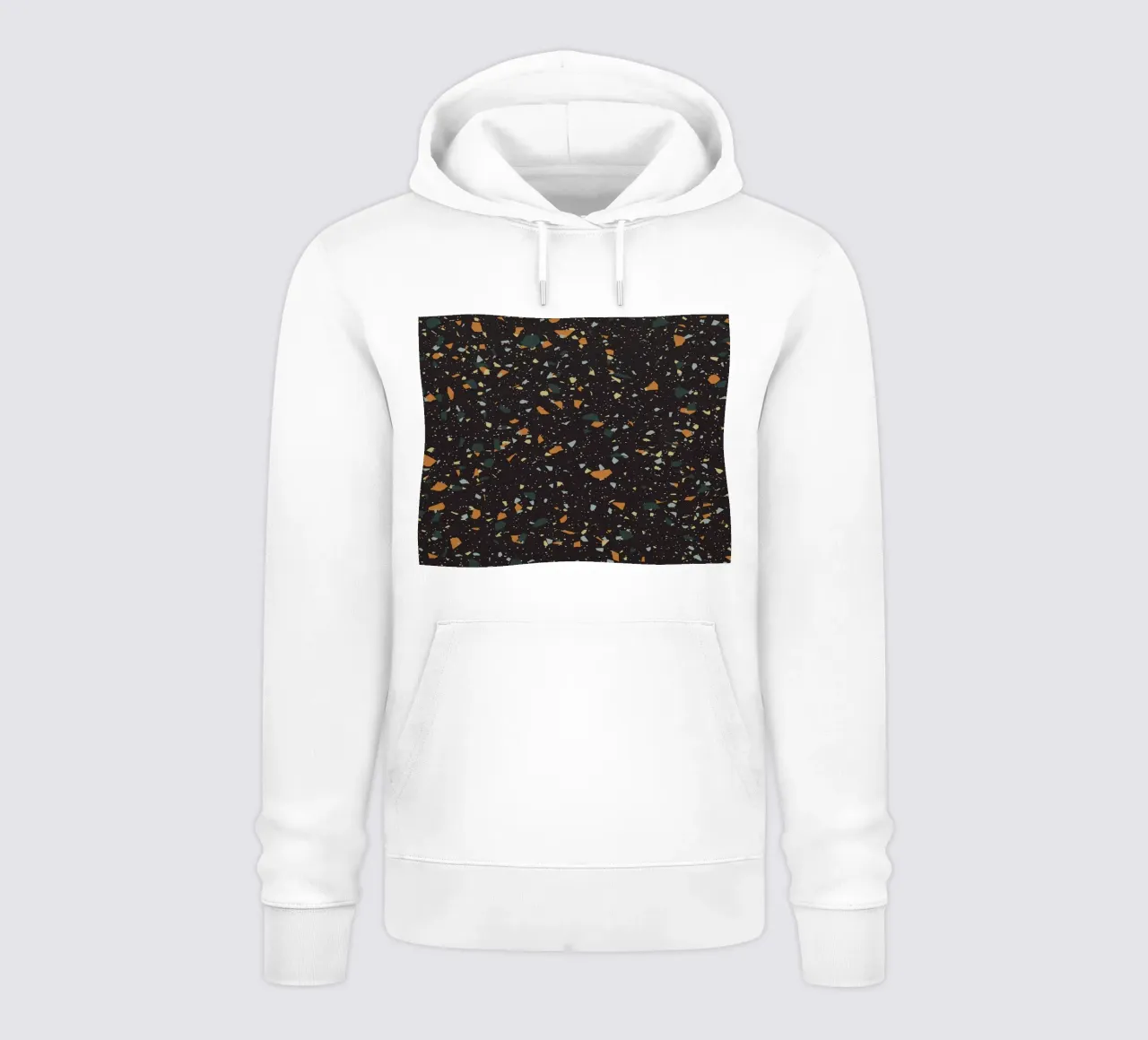 Terrazzo nero, verde acqua e arancione felpa con cappuccio da amini54